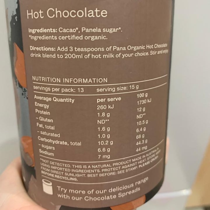 review photo of Pana Organic Pana Organic Hot chocolate shared by @arianemeschiatti on 25 Jul 2022 - review