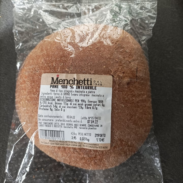 photo of Menchetti Pane 100% integrale shared by @antea on  08 Apr 2022 - review