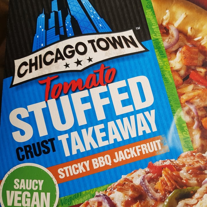 review photo of Chicago Town Tomato Stuffed Crust Takeaway Sticky Bbq Jackfruit Pizza shared by @accidental on 10 Jun 2020 - review