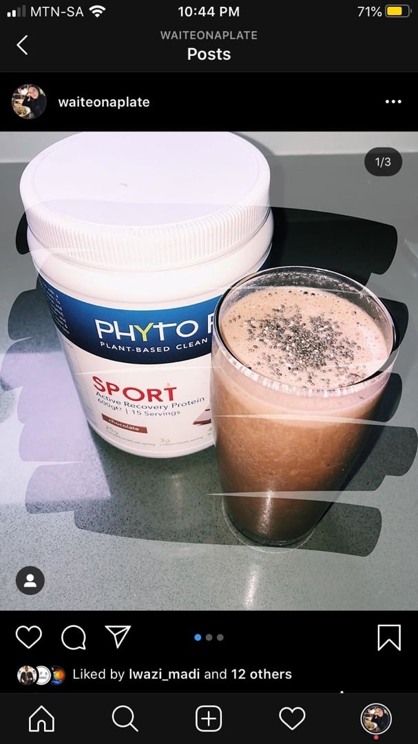 photo of Phyto Pro Phyto Pro Sport Active Recovery Protein Chocolate shared by @tazzwaite on  06 Apr 2020 - review
