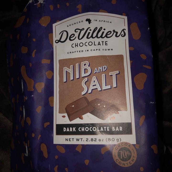 photo of De Villiers Chocolate Nib And Salt Dark Chocolate Bar shared by @tazzwaite on  25 Aug 2020 - review