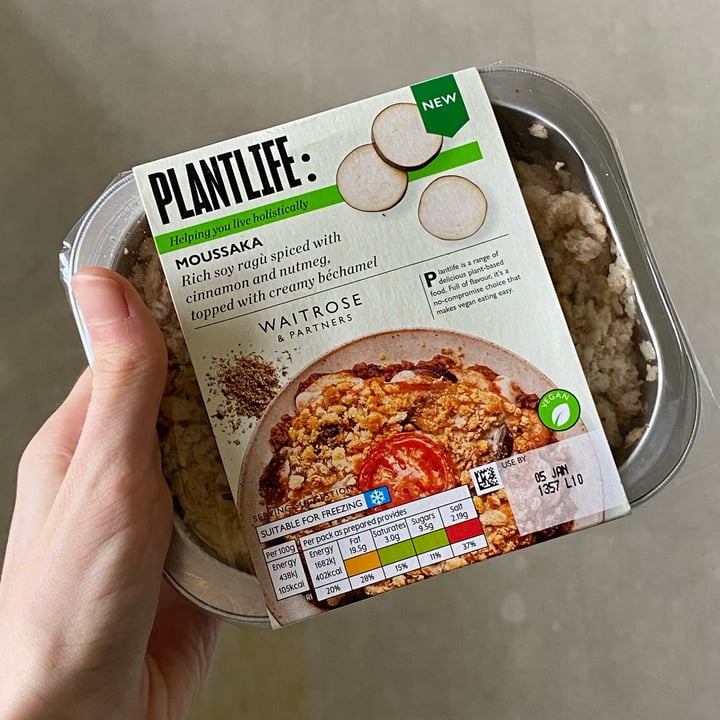 photo of Plantlife: Waitrose & partners Moussaka shared by @rosiesargeant on  07 Jan 2022 - review