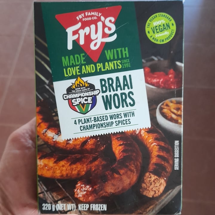 photo of Fry's Family Food Braai Wors shared by @wildvegansanctuary on  28 Jun 2022 - review