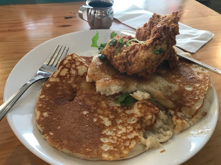 photo of Fern Cafe and Bakery Vegan pancakes and chickun shared by @vegan4lyfe on  03 Feb 2020 - review