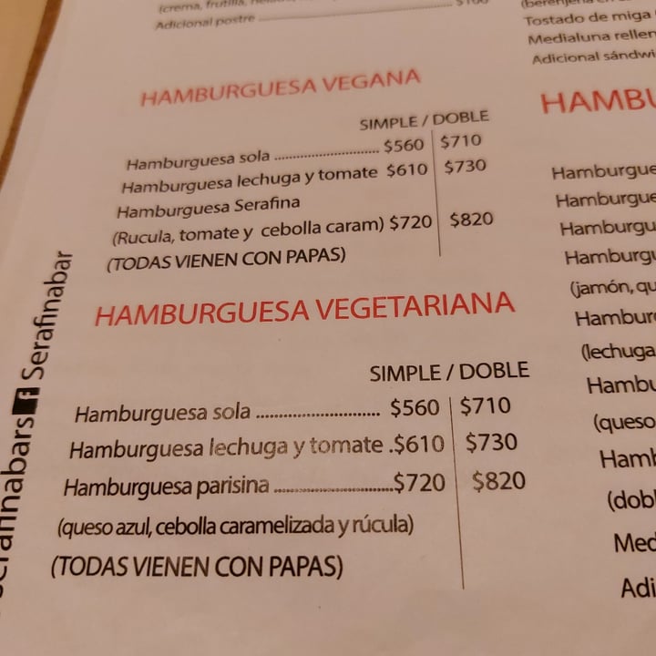 photo of Serafina Bar Hamburguesa Serafina shared by @ludmiin on  27 Jan 2022 - review