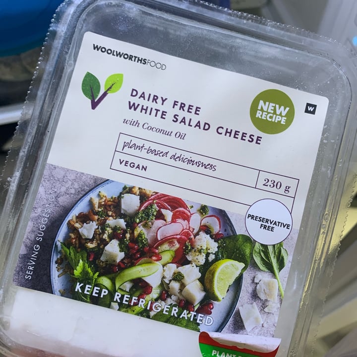 photo of Woolworths Food Dairy Free White Salad Cheese shared by @clairedupreez on  23 Oct 2021 - review