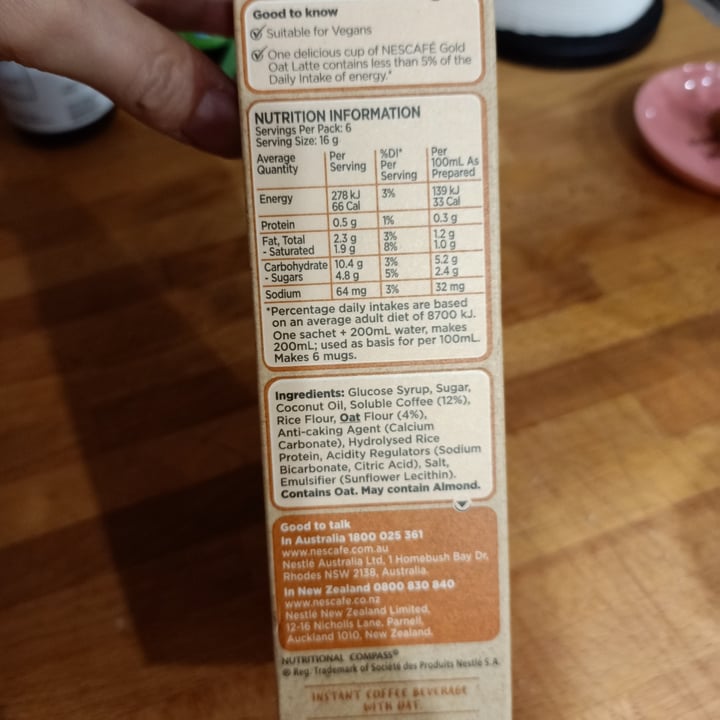 review photo of Nescafé Oat Latte shared by @plantbasedlans on 03 Jul 2020 - review