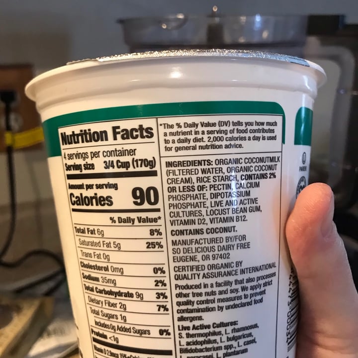 photo of So Delicious Dairy Free Unsweetened Coconut Milk Yogurt Alternative shared by @redpath on  27 Feb 2021 - review