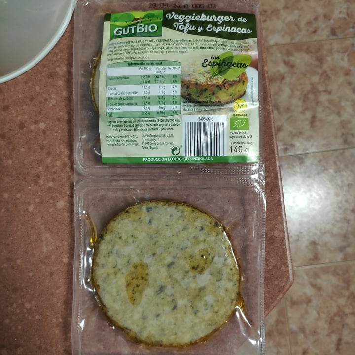 review photo of GutBio Veggieburguer de Tofu y Espinacas shared by @martarg93 on 27 Apr 2020 - review