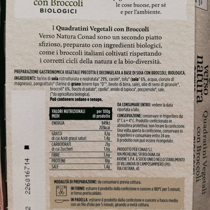 photo of Conad Verso Natura Quadratini Vegetali Con Broccoli shared by @dennibod on  24 Oct 2022 - review