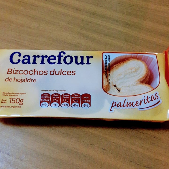 review photo of Carrefour Bizocochos Dulces Palmeritas shared by @malenpalacios on 18 Apr 2022 - review