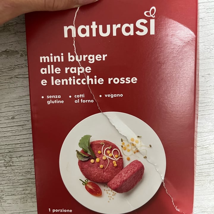 photo of Natura Sì Mini burger Alle Rape E Lenticchie Rosse shared by @silia on  18 Nov 2022 - review