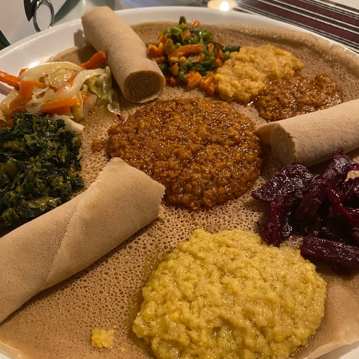 photo of GS Cafe and Ethiopian Cuisine Vegetarian Platter shared by @amandavsevilla on  10 Apr 2022 - review