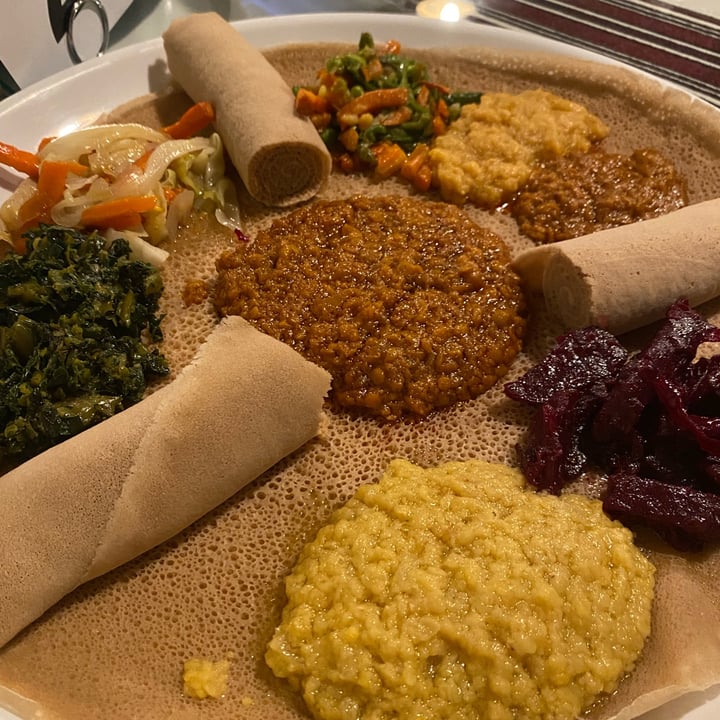 review photo of GS Cafe and Ethiopian Cuisine Vegetarian Platter shared by @amandavsevilla on 10 Apr 2022 - review