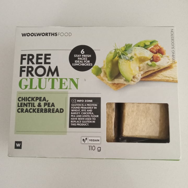 photo of Woolworths Food Chickpea, Lentil & Pea Crackerbread shared by @fruitfulfig on  25 Nov 2021 - review