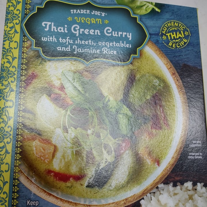 review photo of Trader Joe's Thai Green Curry with tofu sheets, vegetables and Jasmine Rice shared by @smartassvegan on 04 Oct 2022 - review