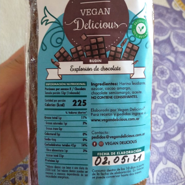 photo of Vegan & Delicious Budín Chocolatozo shared by @camilaferrari on  07 Jun 2021 - review