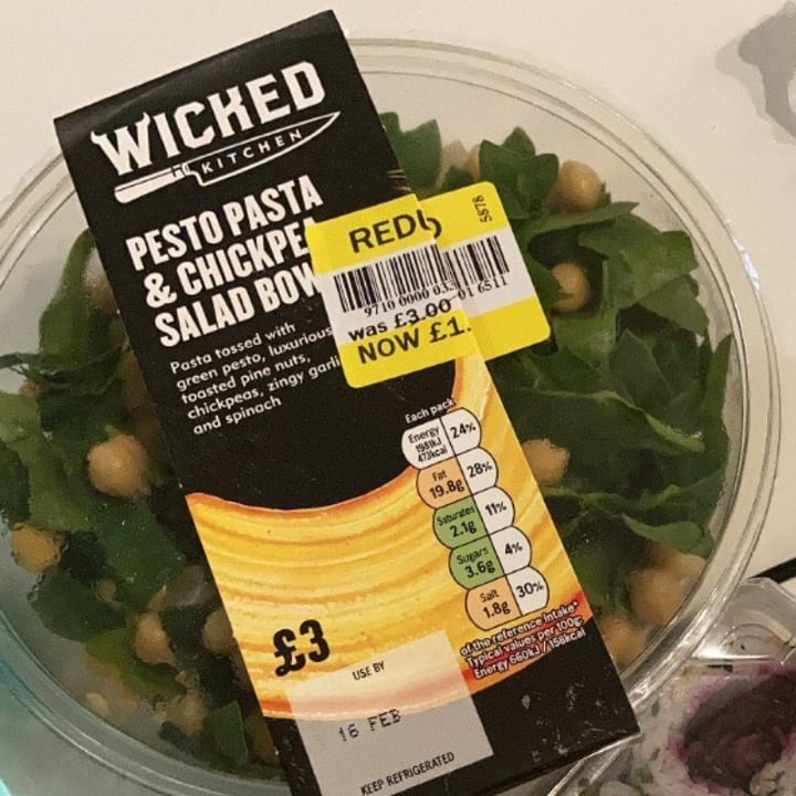 review photo of Wicked Pesto Pasta & Chickpea Salad Bowl shared by @alxjandra on 30 Jun 2022 - review
