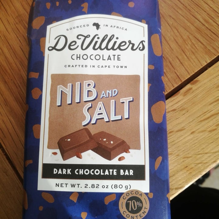 photo of De Villiers Chocolate Nib And Salt Dark Chocolate Bar shared by @ethicallyeverafter on  19 May 2020 - review