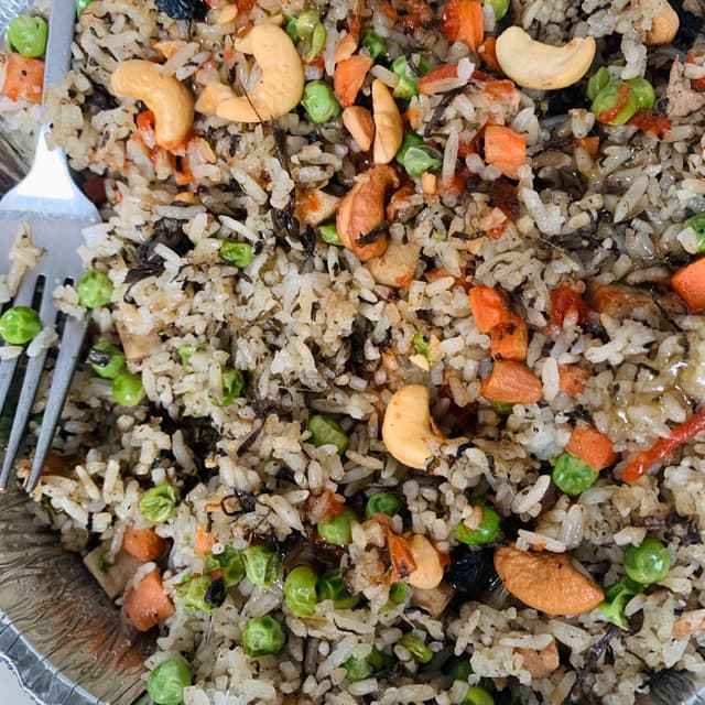 Photo of the dish “PRESERVED OLIVE LEAVES, GINGER & VEGGIE CHICKEN FRIED RICE”