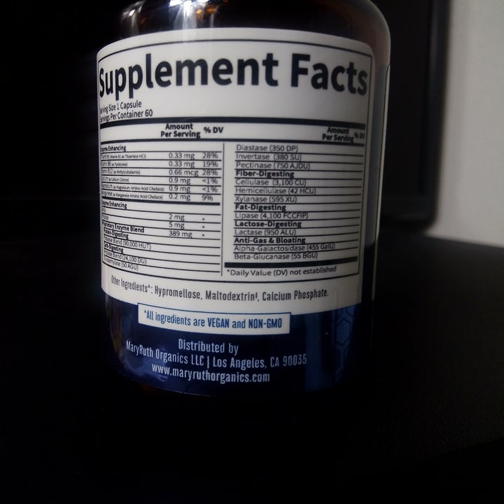 photo of Mary Ruth's Ultra Digestive Food Enzymes shared by @colburn on  18 Oct 2022 - review