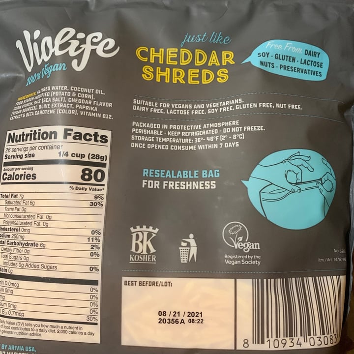 review photo of Violife Cheddar Shreds shared by @veronica11 on 05 Mar 2021 - review
