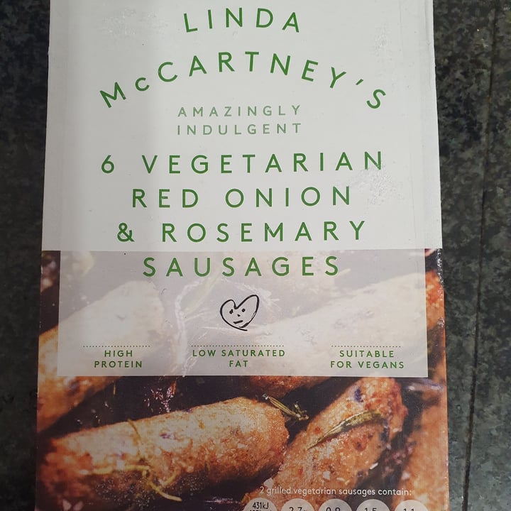 photo of Linda McCartney's 6 Vegetarian Red Onion & Rosemary Sausages shared by @samkalikim2021 on  17 Dec 2021 - review