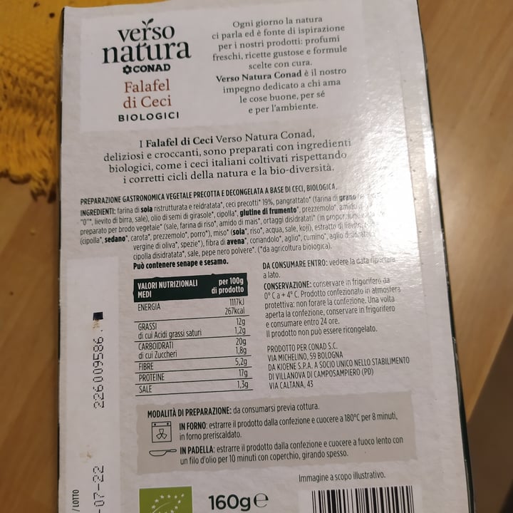 photo of Verso Natura Conad Veg Falafel Di Ceci shared by @carmenvarrella on  23 Jun 2022 - review