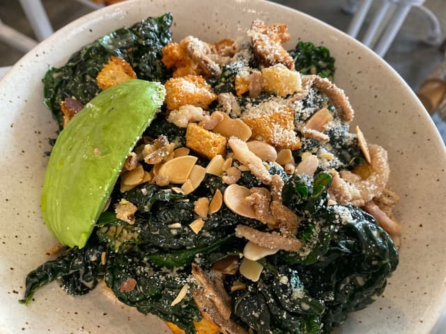 Photo of the dish “Kale Cesar Salad And Avocado Toast”