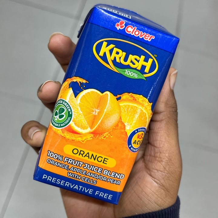 photo of Clover Clover Krush Orange Juice shared by @nyamsss on  28 May 2022 - review