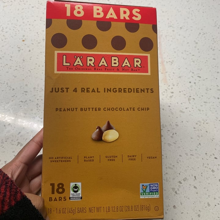 photo of Larabar Peanut Butter Chocolate Chip shared by @planttemptations on  29 Oct 2021 - review