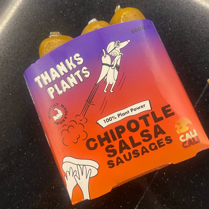 photo of Thanks Plants chipotle salsa sausages shared by @mkeane on  28 Aug 2022 - review