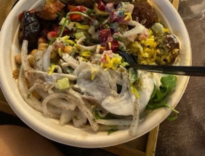 review photo of SAJJ Mediterranean Irvine Build your own falafel rice bowl shared by @databird on 17 Jul 2020 - review