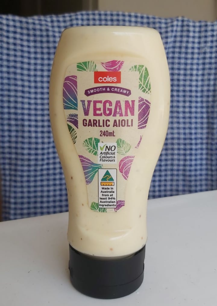 photo of Coles Vegan garlic aioli shared by @carozeta on  28 Dec 2019 - review