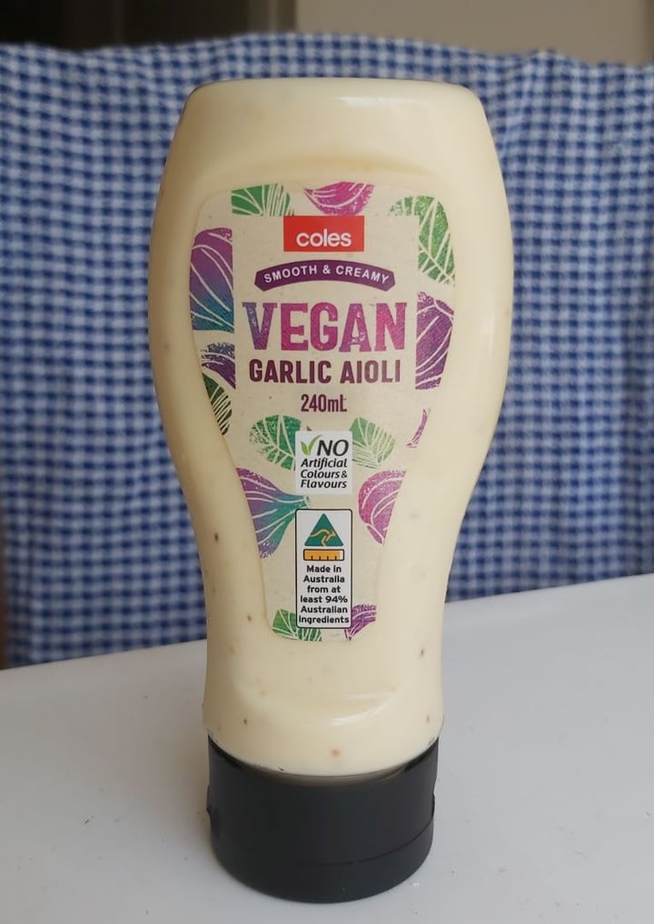 photo of Coles Vegan Garlic Aioli (Smooth & Creamy) shared by @carozeta on  28 Dec 2019 - review