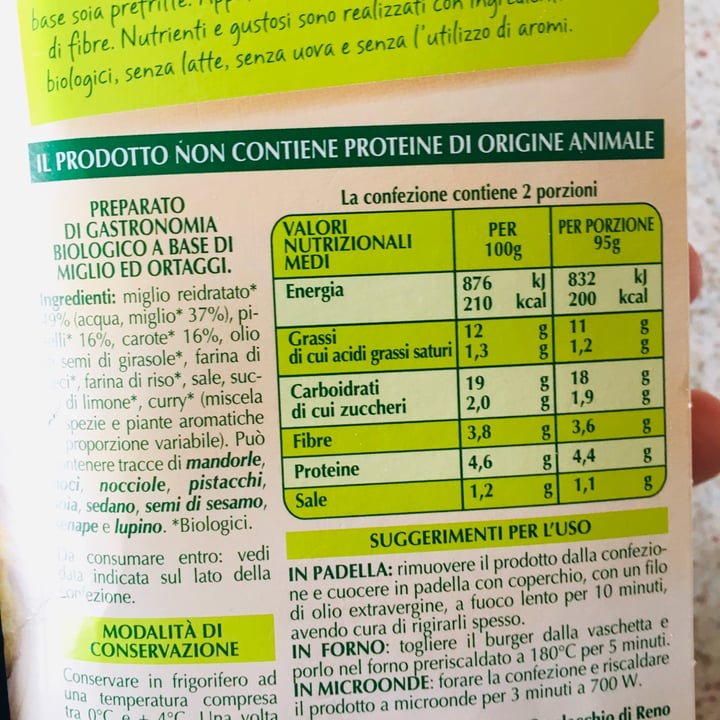 photo of Vivi Verde Coop Burger di Miglio Piselli e Carote shared by @sgaia on  11 Apr 2022 - review