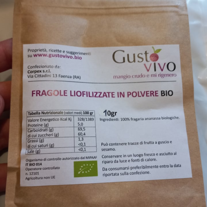 review photo of Gusto vivo fragole liofilizzate in polvere shared by @mcame on 23 Jun 2022 - review