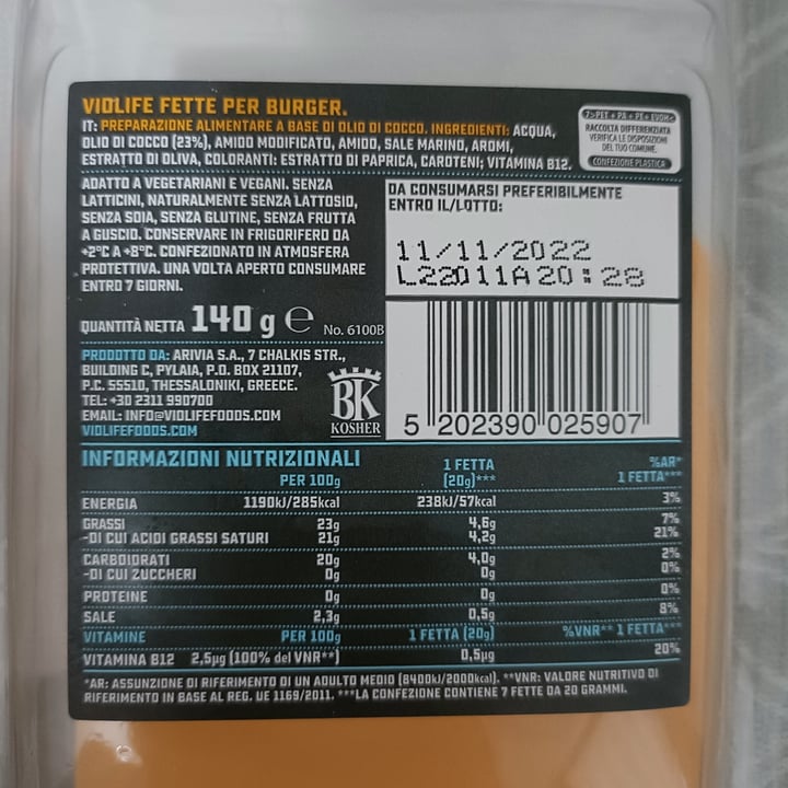 photo of Violife Fette per burger shared by @orma on  17 Sep 2022 - review