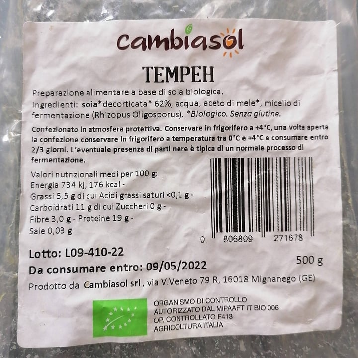photo of Cambiasol Tempeh shared by @jack92 on  26 Jun 2022 - review
