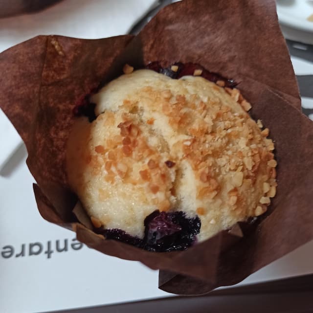 Photo du plat “Muffin mirtillo, mandorla e vaniglia”