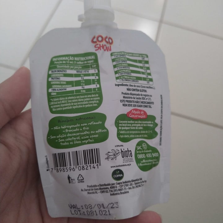 review photo of Coco Show Óleo de coco extra virgem shared by @sabrinadm on 10 May 2022 - review