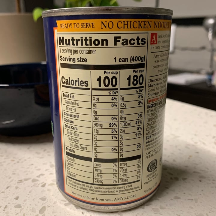 review photo of Amy’s Kitchen no chicken noodle soup shared by @zachery-woods on 13 Dec 2022 - review