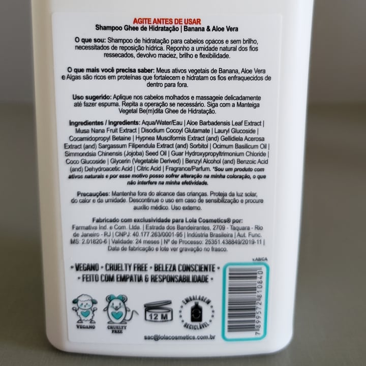 review photo of Lola Cosmetics Hydration shampoo shared by @malbuquerque on 28 Apr 2022 - review