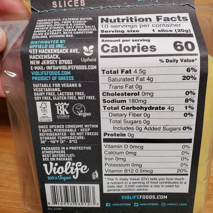 photo of Violife Smoked Provolone Slices shared by @tcscn on  29 May 2022 - review