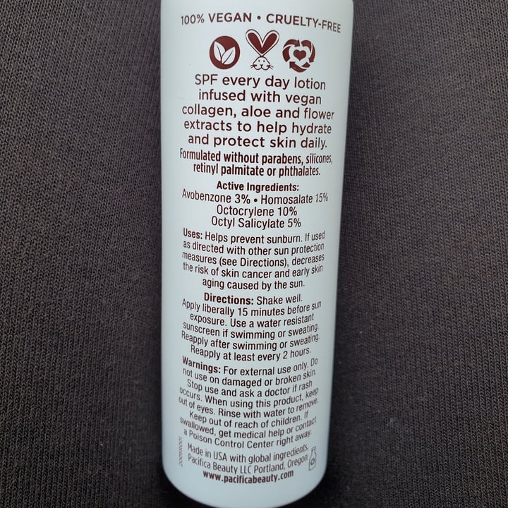 photo of Pacifica Vegan collagen everyday lotion shared by @sarbear420 on  10 Oct 2021 - review