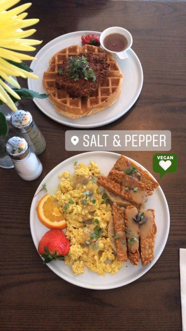 photo of Salt and Pepper Cafe Vegan Eggs Benedict shared by @coconutsandsunshine on  24 Jan 2020 - review