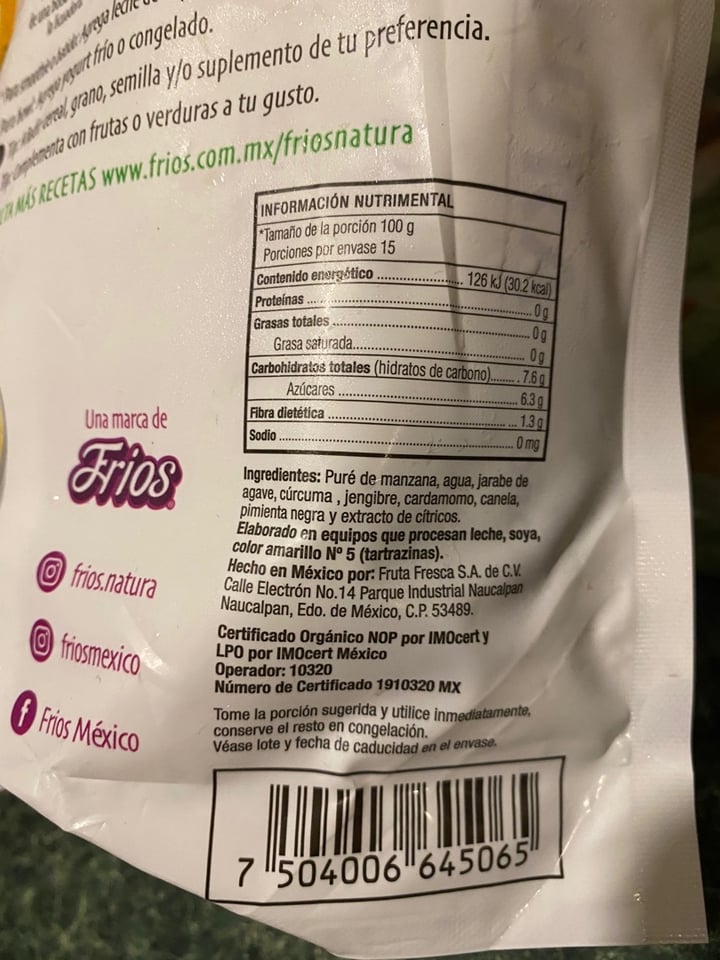 photo of Frios Golden Milk shared by @teresamuro on  05 Feb 2020 - review