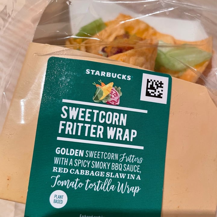 photo of Starbucks Coffee Sweetcorn Fritter Wrap shared by @veganoso on  26 Feb 2021 - review