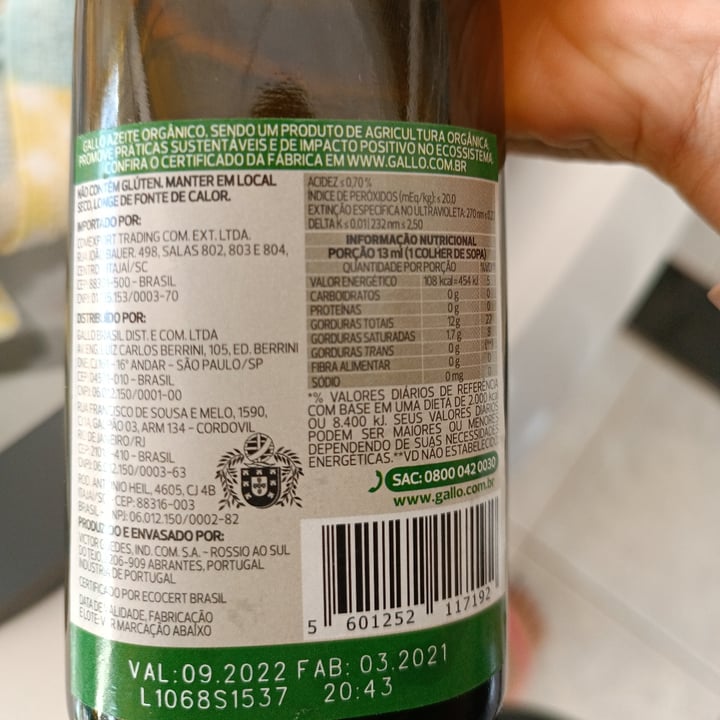 review photo of Gallo Azeite de Oliva Extra Virgem Português shared by @anacec on 04 Dec 2022 - review