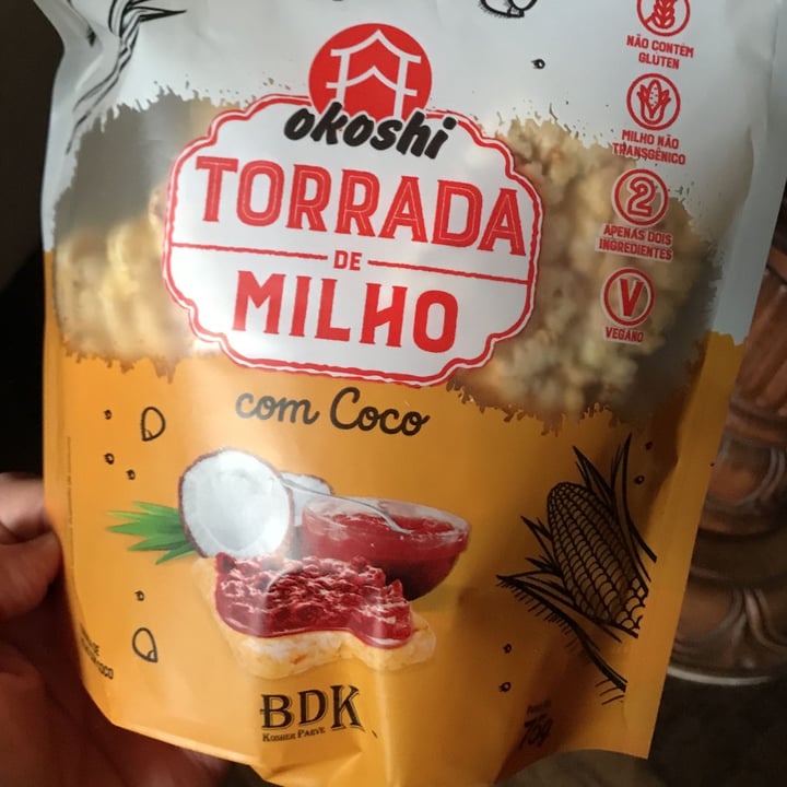 photo of Okoshi Torrada de milho com coco shared by @mribas on  17 Aug 2022 - review
